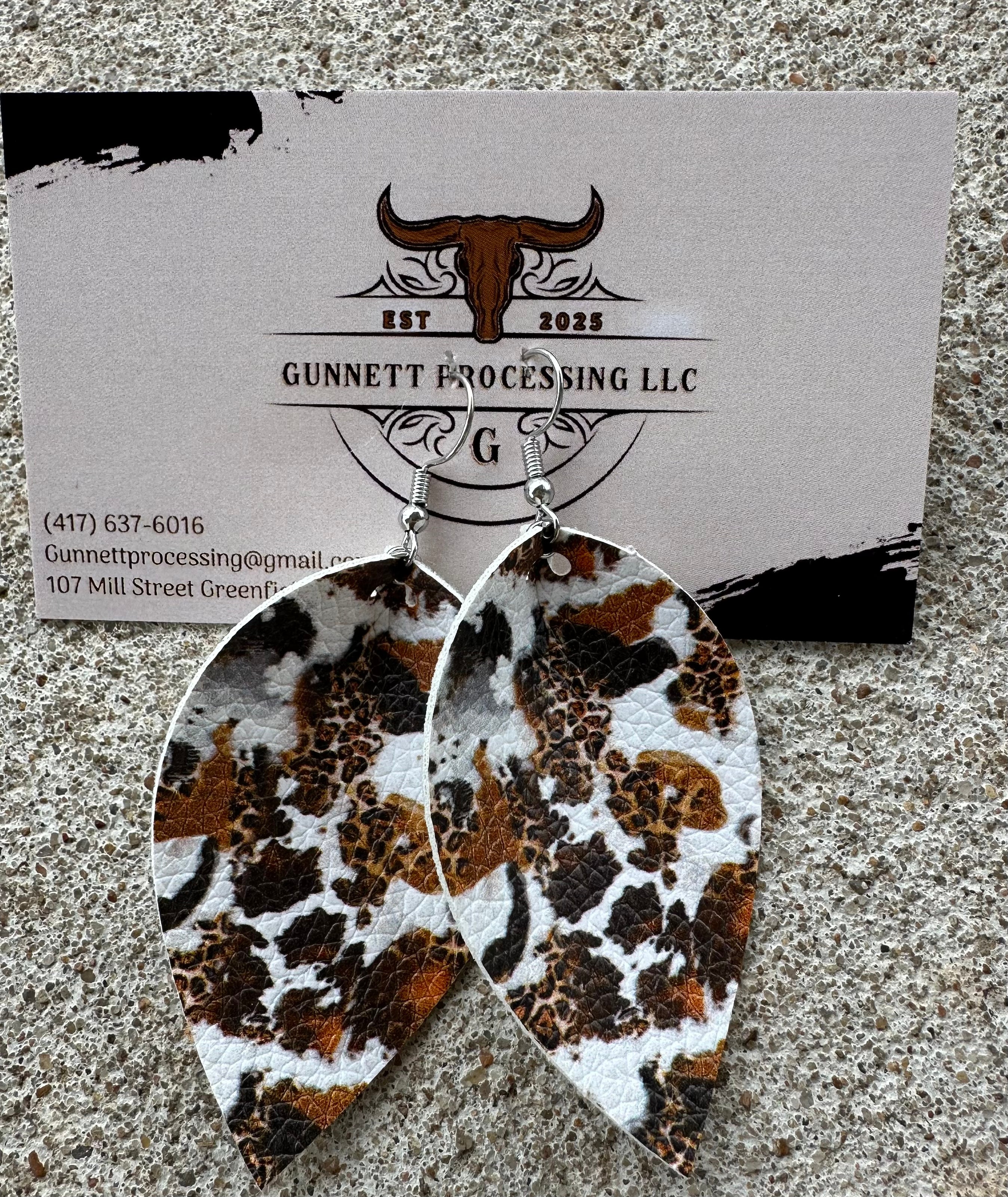 Cowhide Pinch Earrings