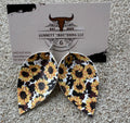 Sunflower & Cowhide Pinch Earrings