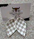 Gray Checkered Pinch Earrings